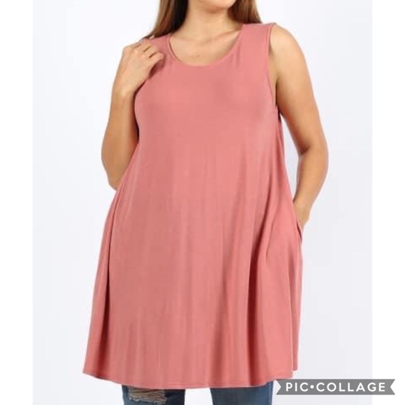 C̺͆L̺͆E̺͆A̺͆R̺͆A̺͆N̺͆C̺͆E̺͆ PLUS SIZE Ash Rose Tunic - Picture 1 of 2